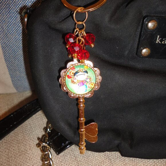 KATE SPADE "Greta" Black Canvas with Silver Chain Small Crossbody Purse - Picture 7 of 8